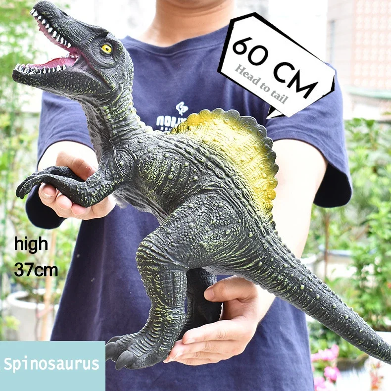 Dinosauro gigante in PVC morbido alto 37 cm tenuto in mano
